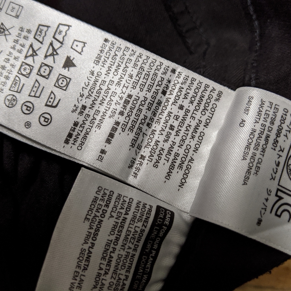 LEVI’S 710 Super Skinny Black Denim, jeans size 25 - Picture 12 of 14